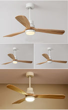 Load image into Gallery viewer, Wooden Modern LED Chandelier With Ceiling Fan