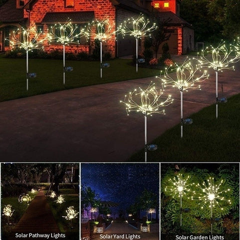 Image of Solar Garden Firework Waterproof LED Lights