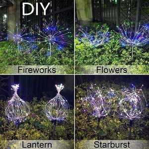 Garden Solar Firework Waterproof LED Lights