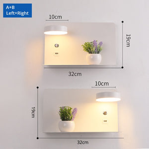 LED Wall Lights With Switch And USB Interface