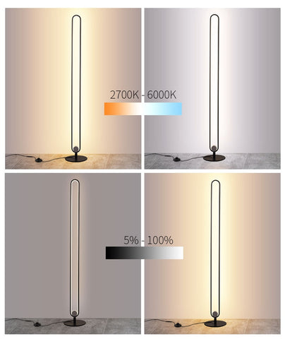 Image of Modern Remote Control U Shape Floor Led Lamp