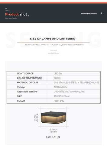 Image of Solar LED Garden Light Outdoor Column Head Light Waterproof Street Light Fence Cap