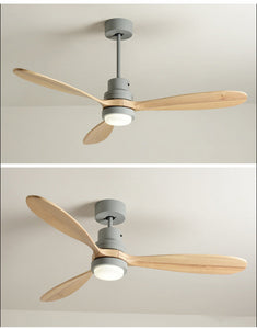 Wooden Modern Fan LED Chandelier