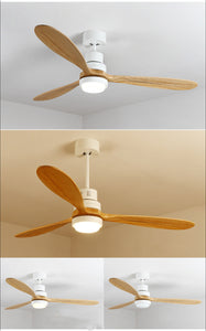 Wooden Modern Fan LED Chandelier