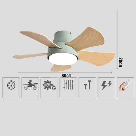 Image of Silent Fan Ceiling Lamp - Loft Fan With LED Light and Remote