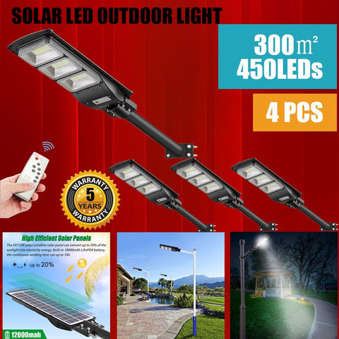 Image of Solar Street Outdoor Light Lamp Panel With Remote Control