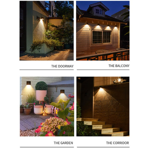 Image of LED Wall Lamp Solar Light Sunlight Sensor IP65 Waterproof