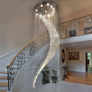 Luxury Spiral Modern Staircase Crystal Chandelier