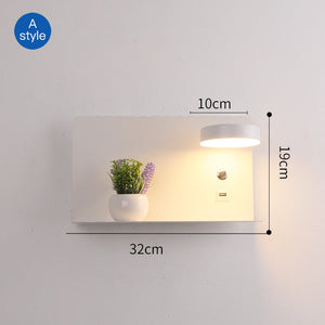LED Wall Lights With Switch And USB Interface
