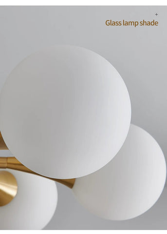 Image of Modern Copper Glass Ball Ceiling Pendant Flush Mount Lamp