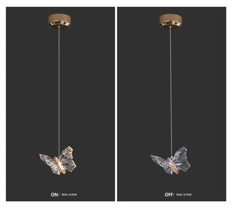 Image of Modern Crystal LED Butterfly Pendant Lamp