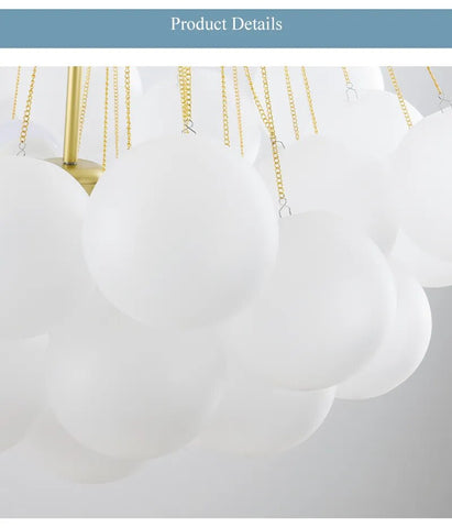 Image of Bubble Glass Chandelier Frosted Glass