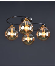 Load image into Gallery viewer, Retro Ball Chandelier Smoky Gray Amber Glass