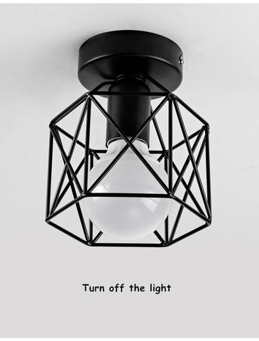 Image of Modern Nordic Black Wrought Iron E27 Led Ceiling Lamps