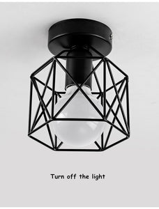 Modern Nordic Black Wrought Iron E27 Led Ceiling Lamps