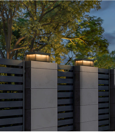 Image of Solar LED Garden Light Outdoor Column Head Light Waterproof Street Light Fence Cap