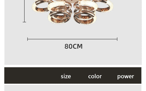 Image of Postmodern Nordic Luxury Golden Ring Iron Chandelier