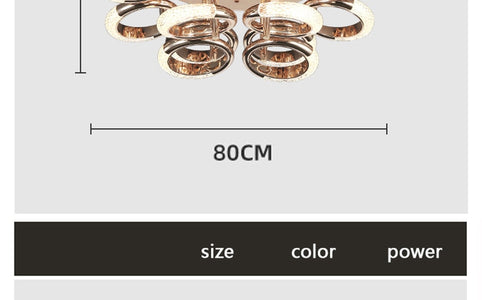 Postmodern Nordic Luxury Golden Ring Iron Chandelier