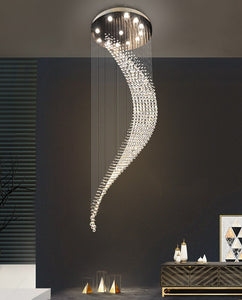 Luxury Spiral Modern Staircase Crystal Chandelier