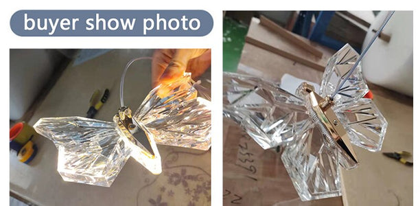 Modern Crystal LED Butterfly Pendant Lamp