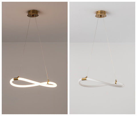 Image of Modern Golden Led Chandelier Shiny Line