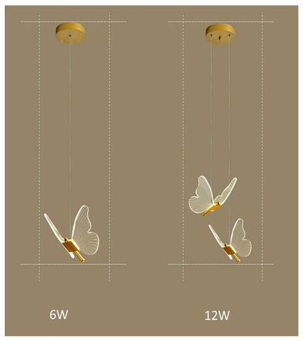 Image of New Butterfly Nordic Pendant Lights Lamp