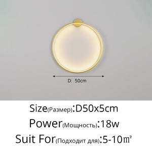 New Modern LED Wall Lights Circle Background Decoration Lamps