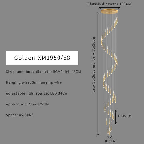 Image of Stair Hallway Led Nordic Chandelier on Sale