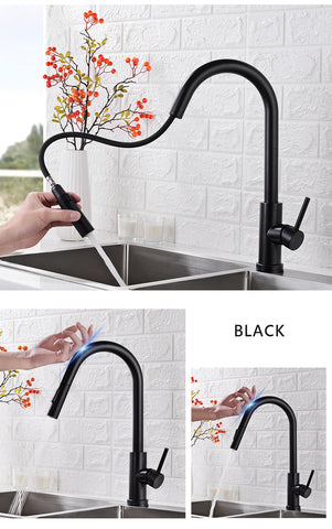 Image of Sensor Kitchen Faucet Stainless Steel With Pull-Out Faucet
