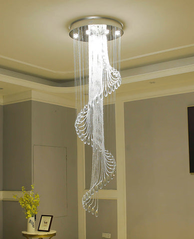 Image of Modern Luxury Large K9 Spiral Crystal Chandelier