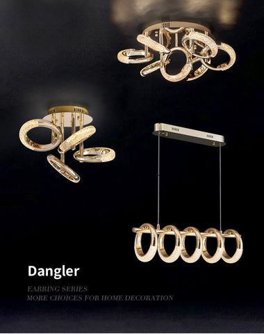 Image of Postmodern Nordic Luxury Golden Ring Iron Chandelier