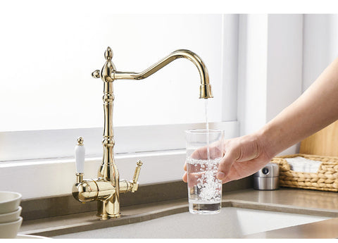 Image of Antique Kitchen Purify Faucets Tap Cold and Hot 360 Rotation with Water Purification Features