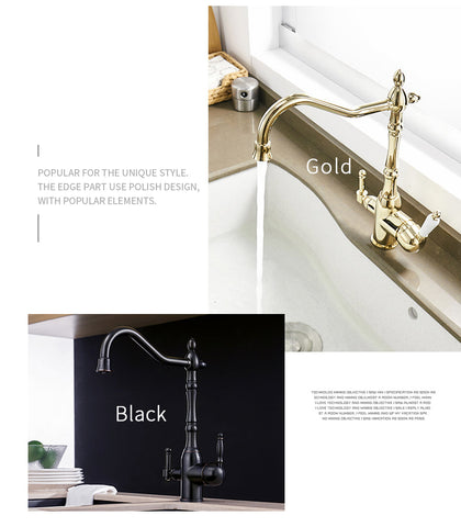 Image of Antique Kitchen Purify Faucets Tap Cold and Hot 360 Rotation with Water Purification Features
