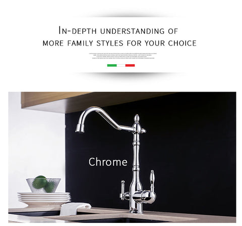 Image of Antique Kitchen Purify Faucets Tap Cold and Hot 360 Rotation with Water Purification Features
