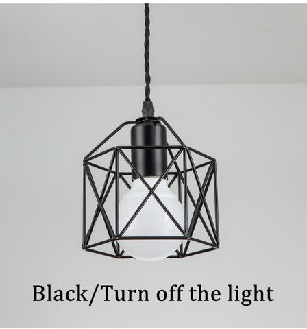 Image of Modern LED Minimalist  Metal Cage Pendant Lamp Iron Gold Black