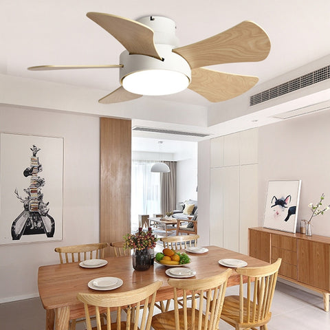 Image of Silent Fan Ceiling Lamp - Loft Fan With LED Light and Remote