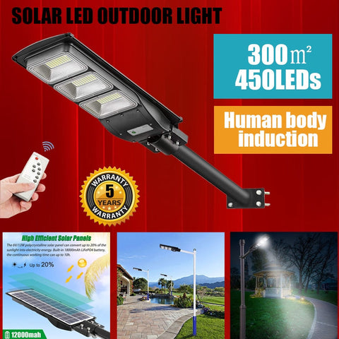 Image of Solar Street Outdoor Light Lamp Panel With Remote Control