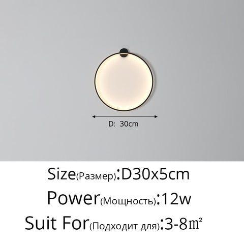 Image of New Modern LED Wall Lights Circle Background Decoration Lamps