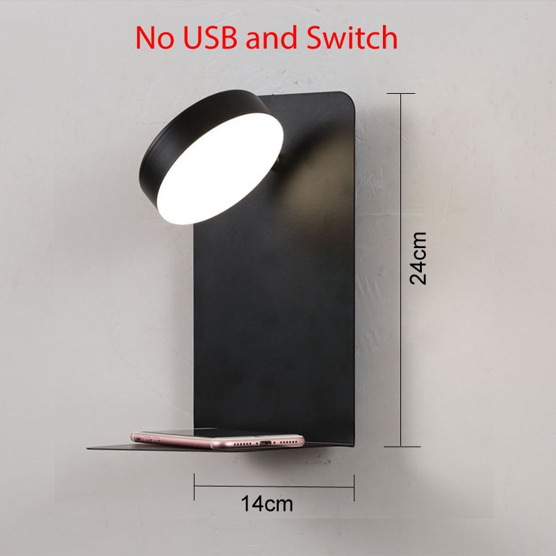 LED Wall Lights With Switch And USB Interface