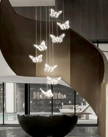 Image of Modern Crystal LED Butterfly Pendant Lamp