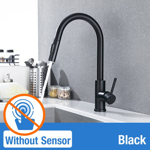 Image of Sensor Kitchen Faucet Stainless Steel With Pull-Out Faucet
