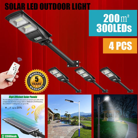 Image of Solar Street Outdoor Light Lamp Panel With Remote Control