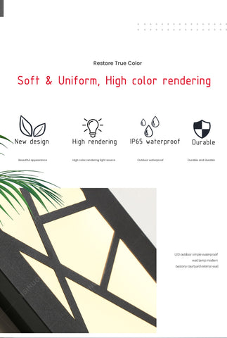 Image of Waterproof Outdoor Aluminum Wall Tall LED Lamp IP65