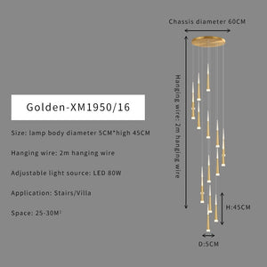 Stair Hallway Led Nordic Chandelier on Sale