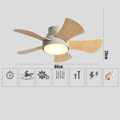 Image of Silent Fan Ceiling Lamp - Loft Fan With LED Light and Remote
