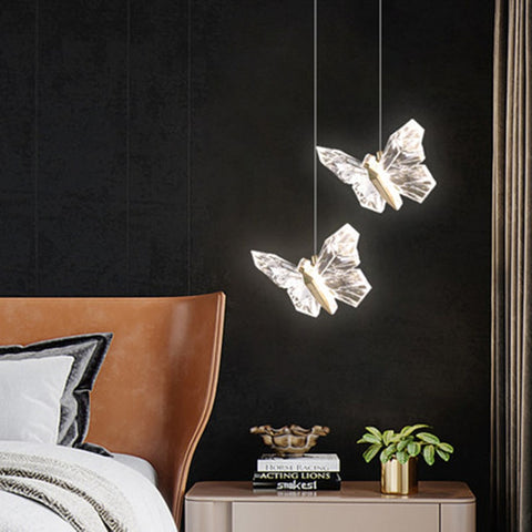 Image of Modern Crystal LED Butterfly Pendant Lamp
