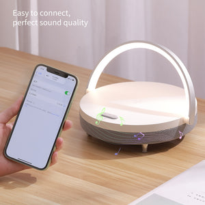 Multifunction Wooden Table Lamp Wireless Charger Bluetooth Speaker