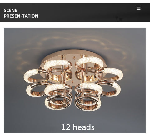Image of Postmodern Nordic Luxury Golden Ring Iron Chandelier
