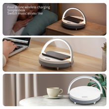 Load image into Gallery viewer, Multifunction Wooden Table Lamp Wireless Charger Bluetooth Speaker