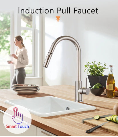 Image of Sensor Kitchen Faucet Stainless Steel With Pull-Out Faucet